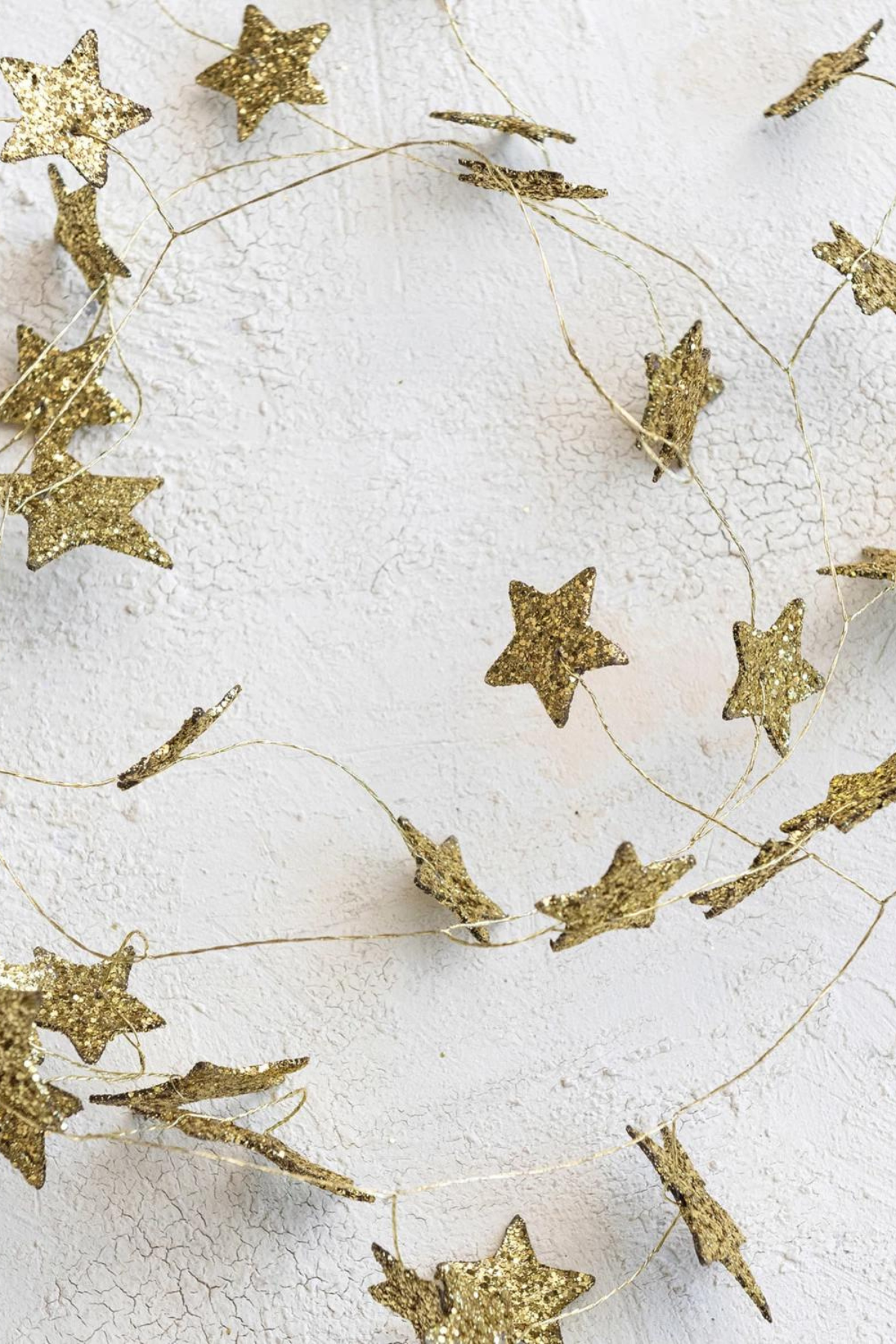 Gold Glitter Paper Star Garland