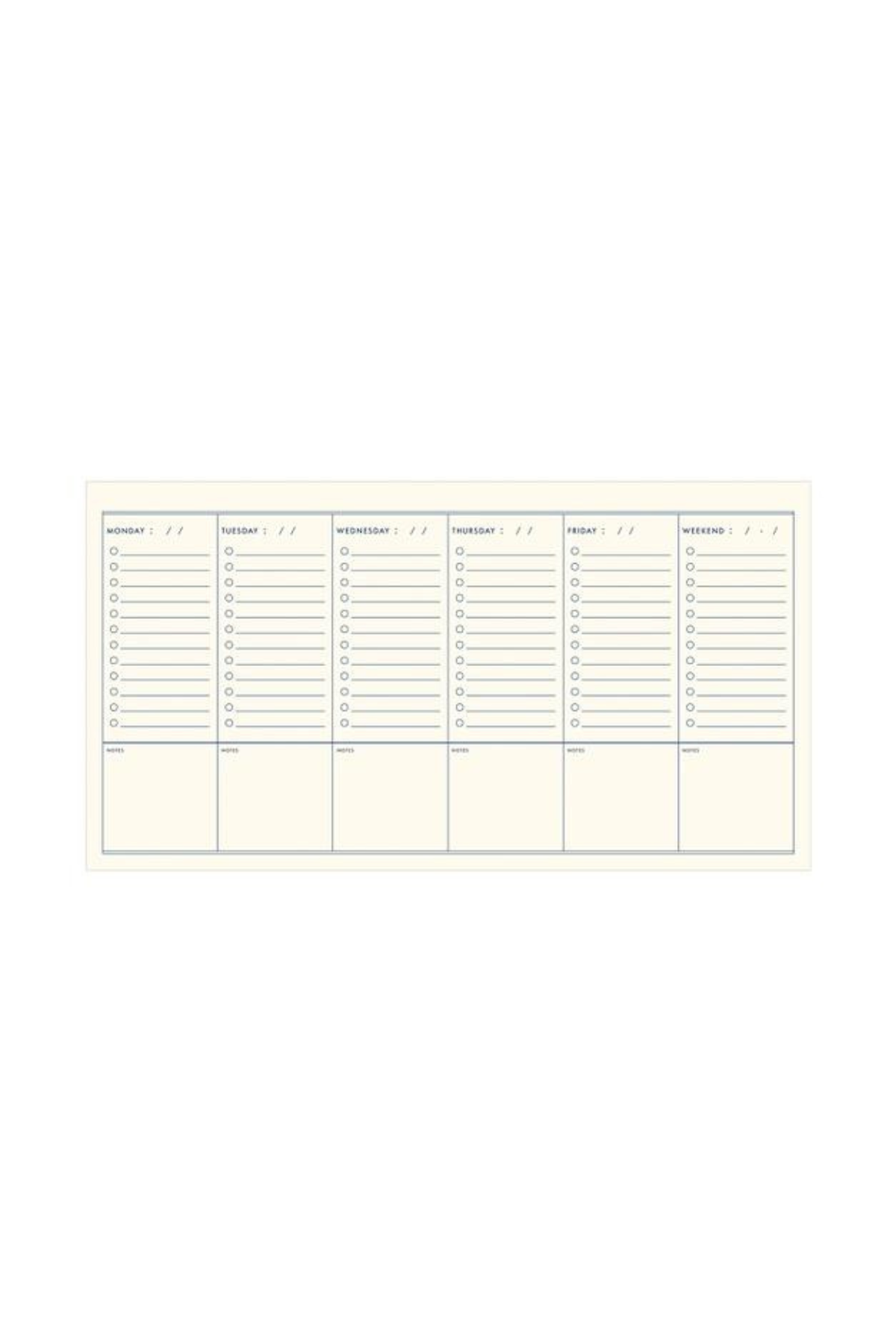 To Do Simple Undated Weekly Planner