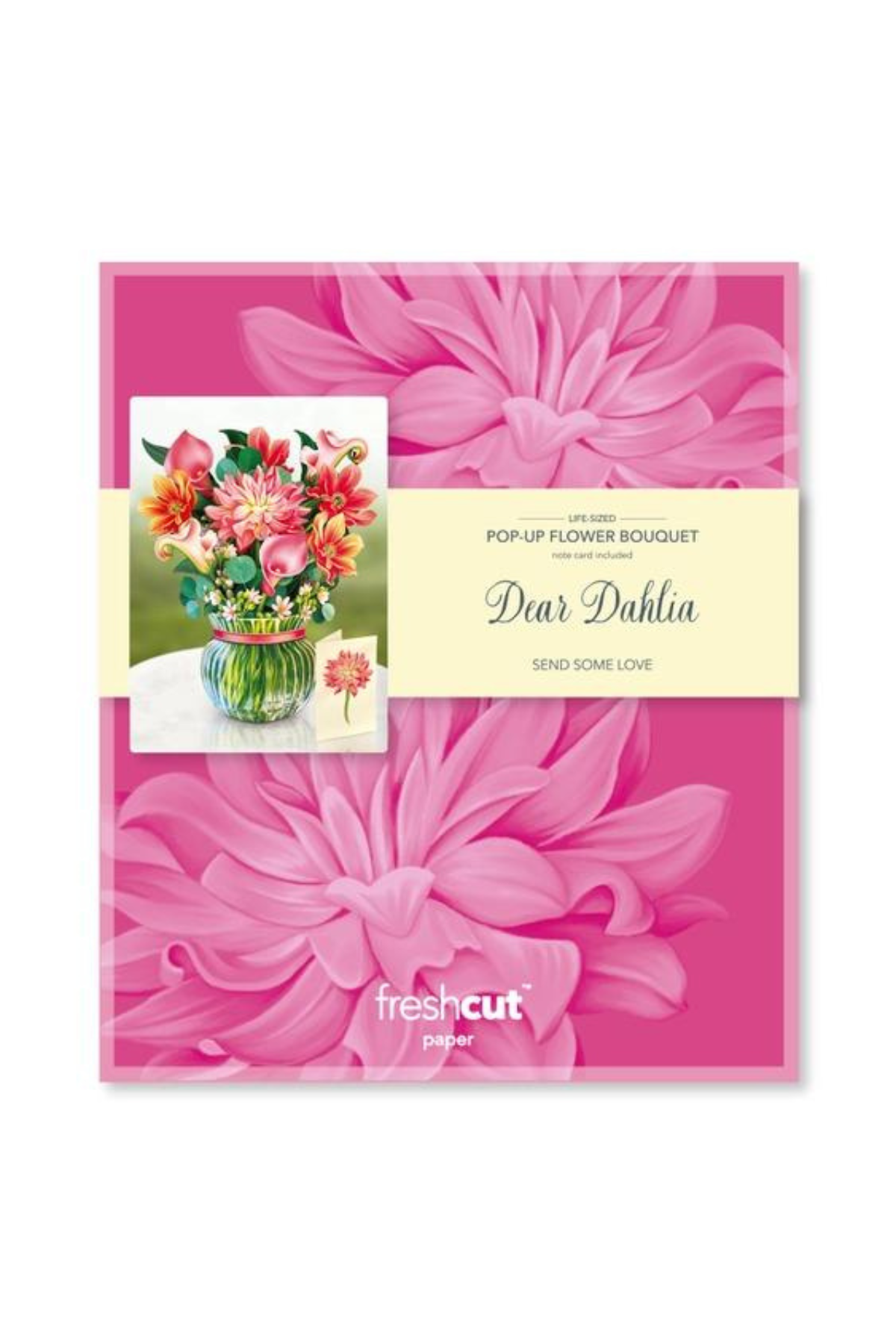 Dear Dahlia Paper Bouquet Pop Up Greeting Card