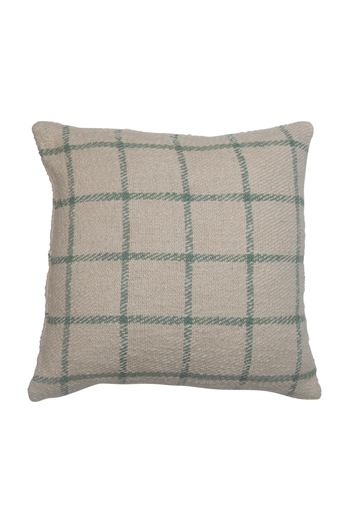20" Woven Cotton Plaid Pillow