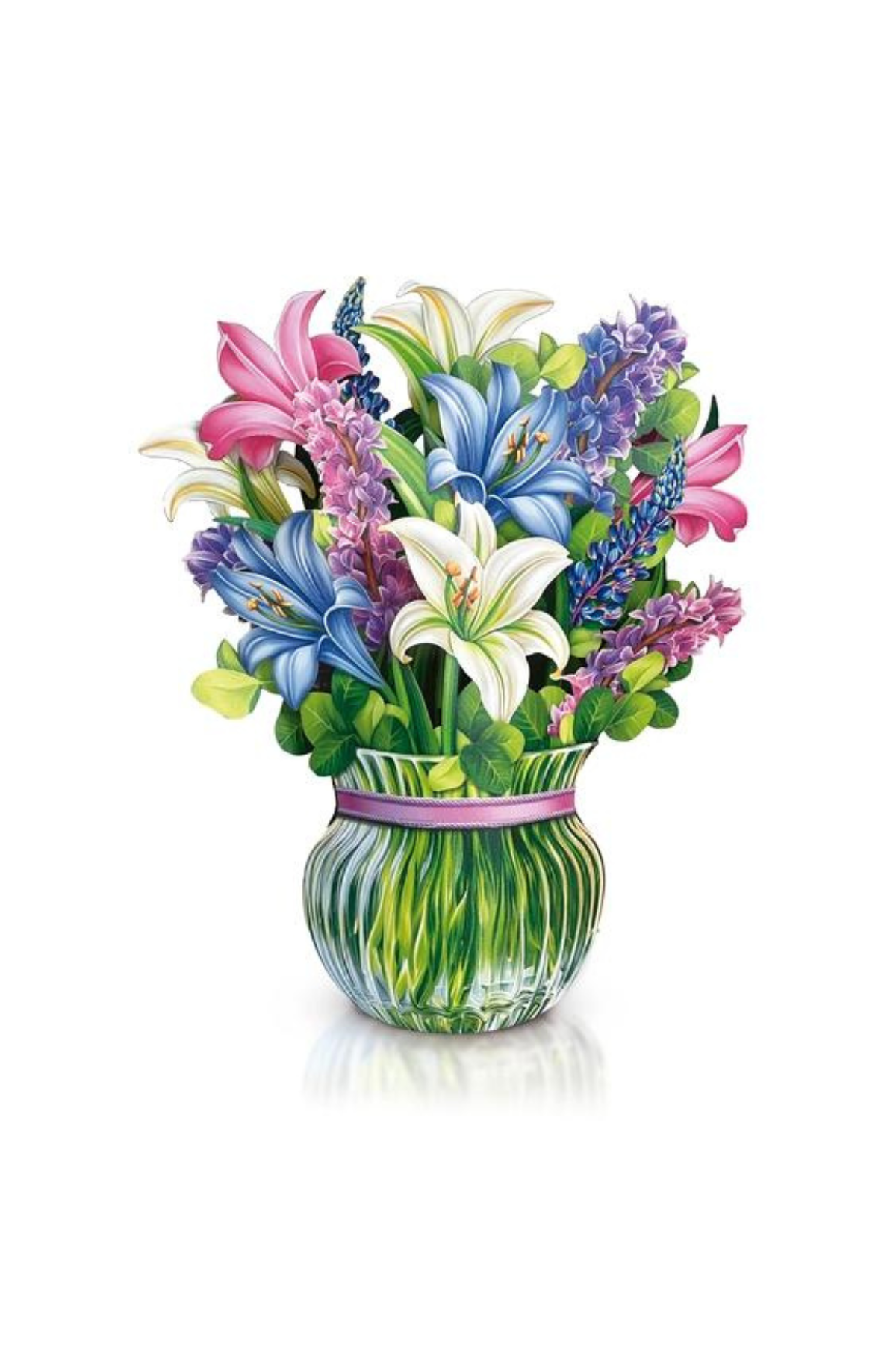 Lilies & Lupines Paper Bouquet Pop Up Greeting Card