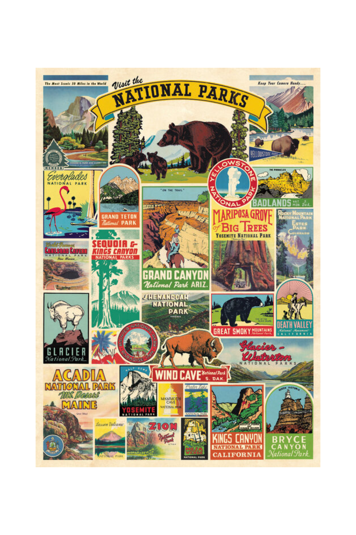 National Parks Map Wrap Sheet